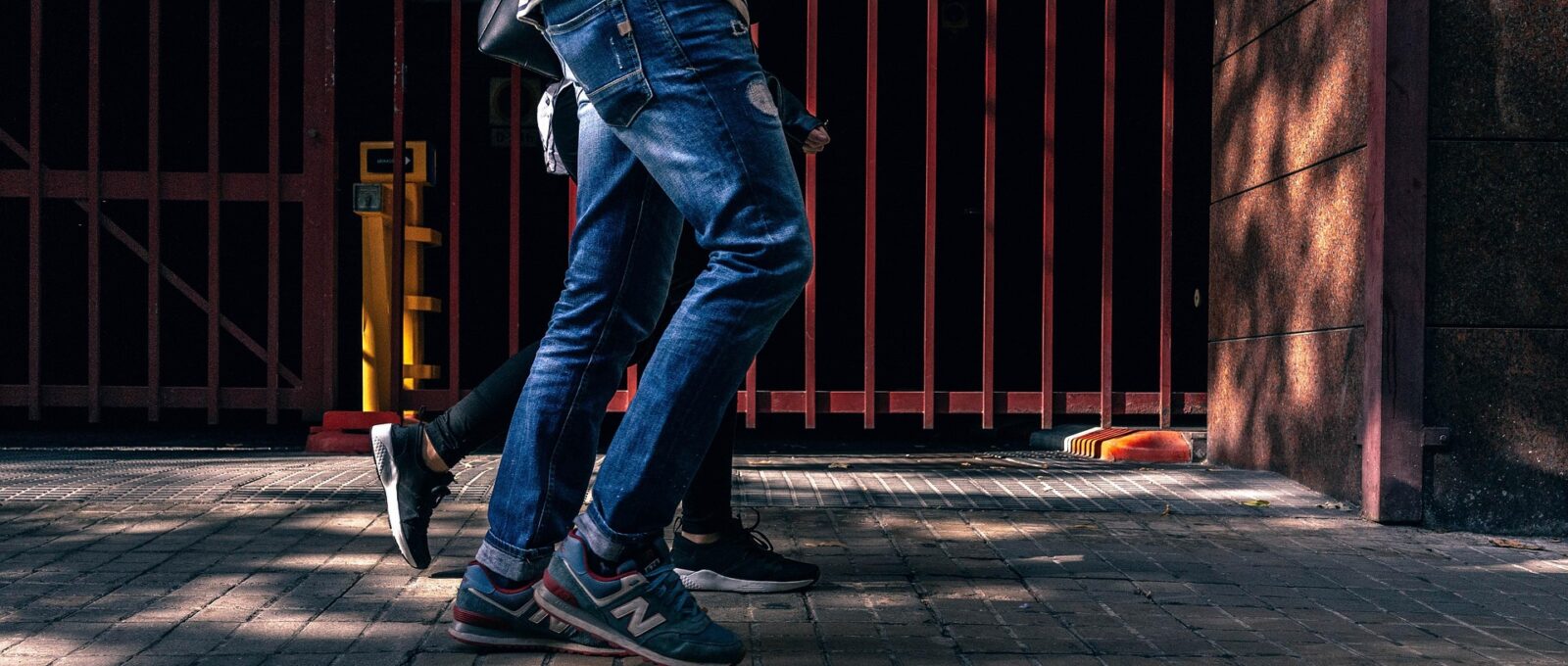 two people walking
