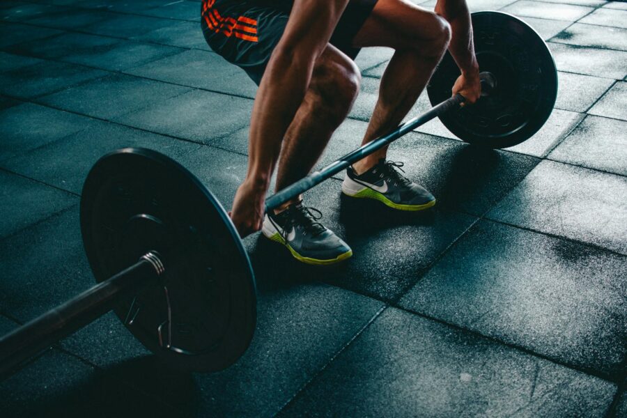 person trying deadlift