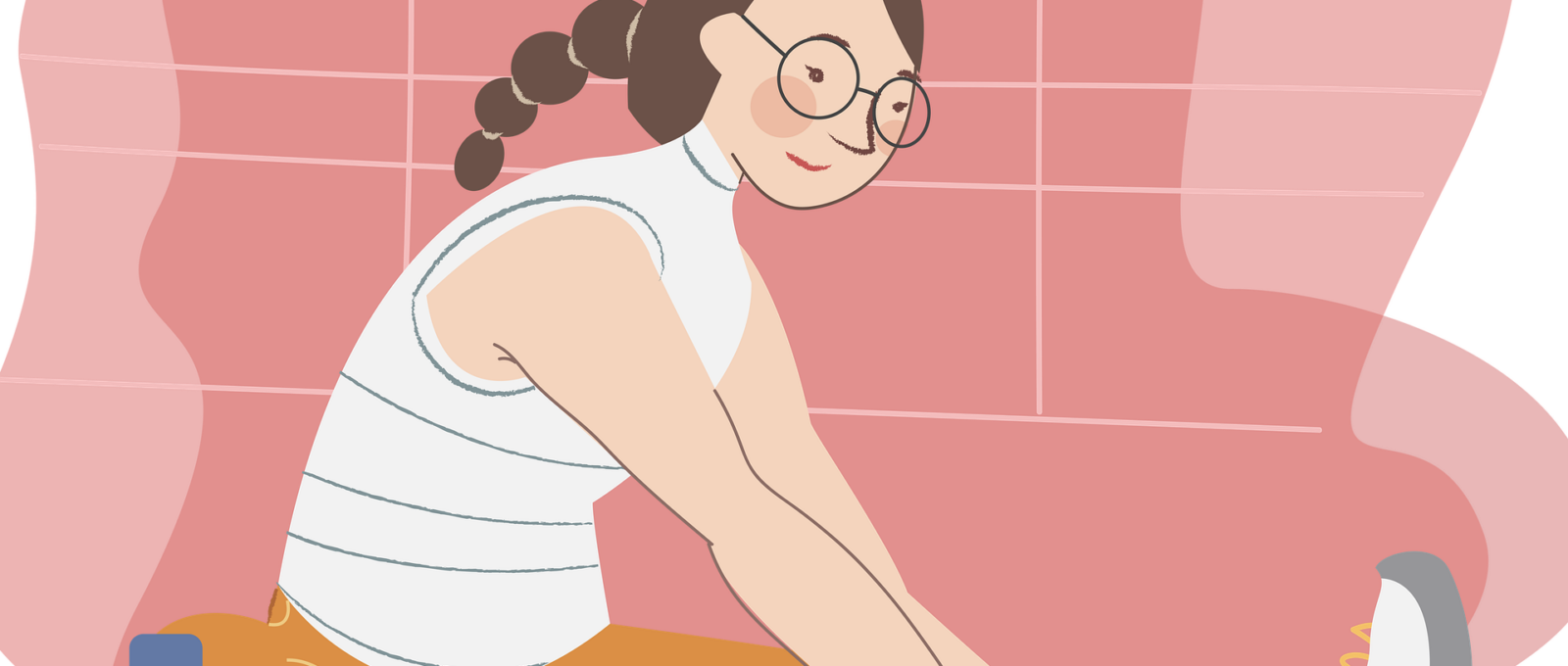 Animated picture of a girl doing yoga